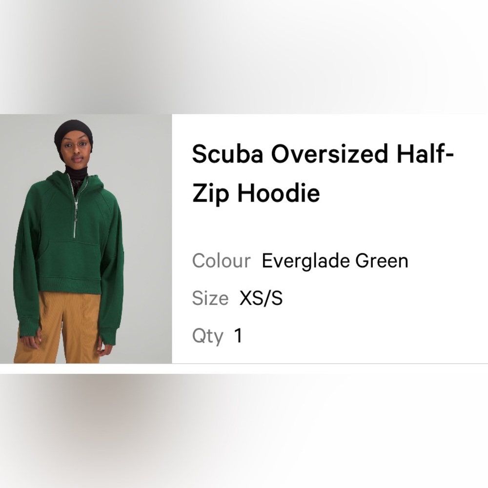 lululemon Everglade Green Scuba Oversized Zip Hoodie